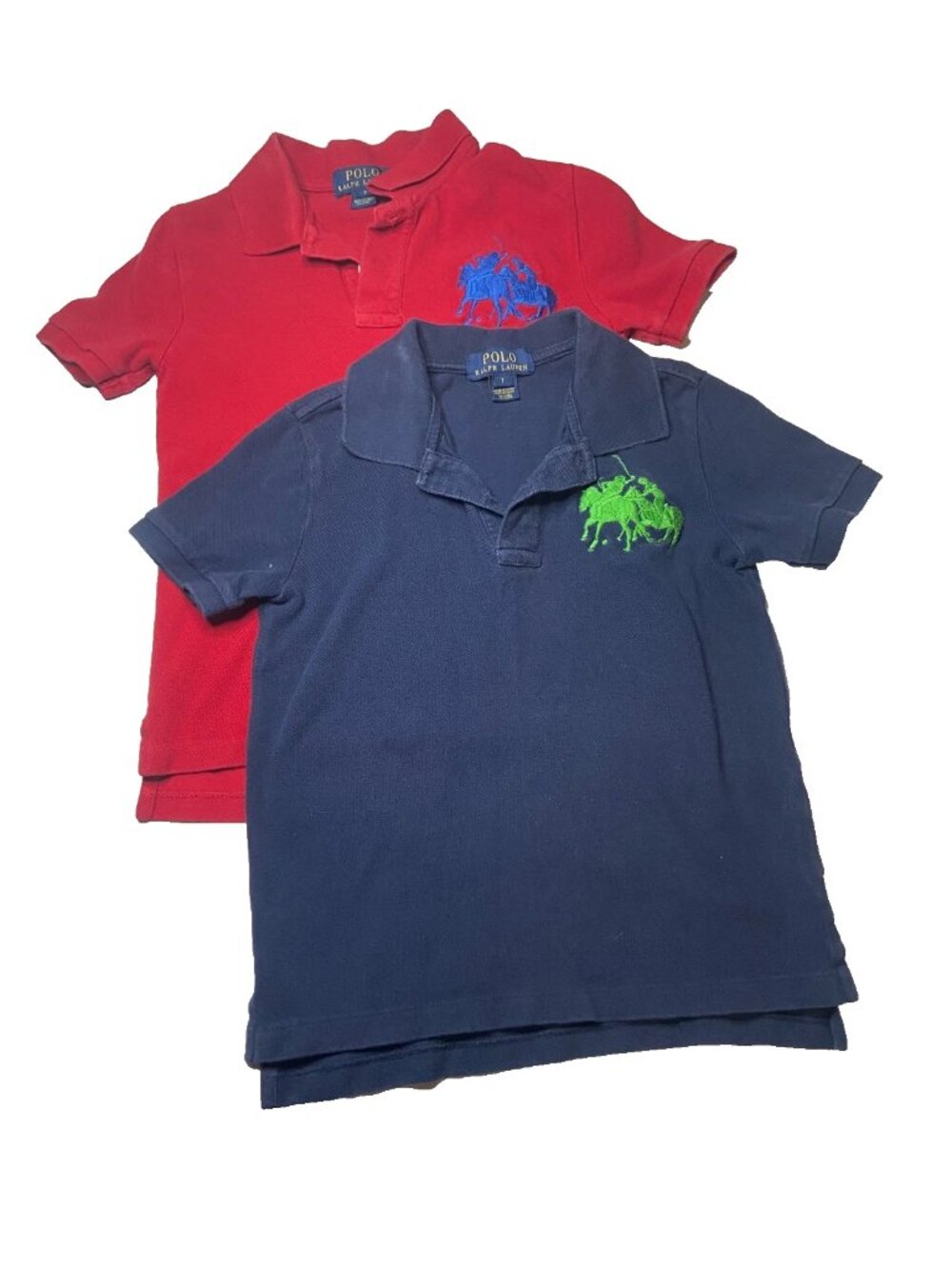 Vintage Polo Ralph Lauren Big Pony Polo Shirt size Boys 7 Pair (2)
